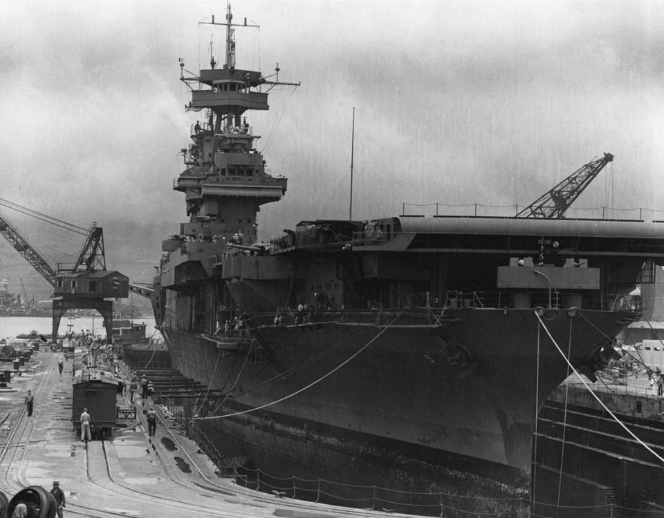 USS Yorktown at Pearl Harbour days before the battle