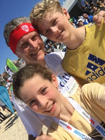 Don with his kids after the City to Surf