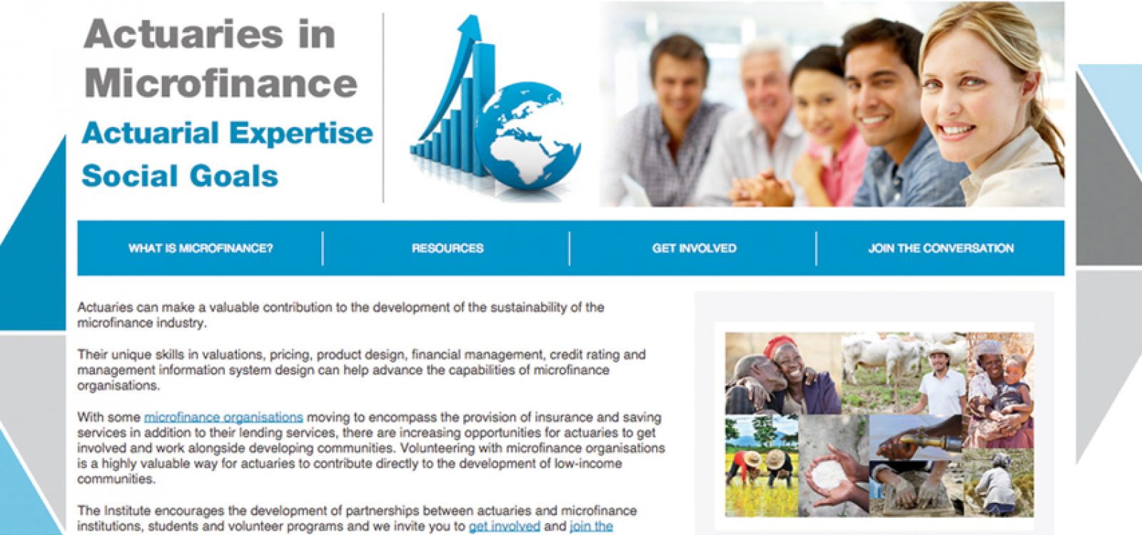 Actuarial Expertise, Social Goals – The Launch of the Institute Microfinance Website